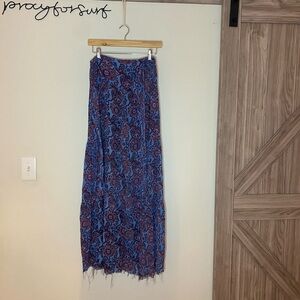 Free People Blue and Purple Wide Leg (Bell Bottom) Pants